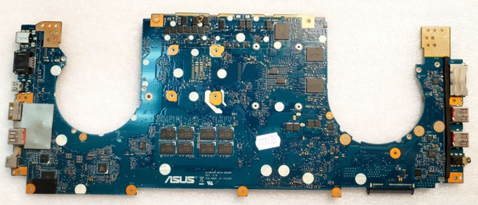 MB BAD - донор Asus GL502VM (60NB0DR0-MB2021(201), 69N10SM11C01P(01)) GL502VM MAIN BOARD REV. 2. 0, Intel SR2FQ, Intel SR204, nVidia N17E-G1-A1, 3 чипа MICRON 6PA47 D9TCB, 3 чипа MICRON 60A47 D9TCB, 8 чипов MICRON 6QB75 D9TBH, скол на одном CPU