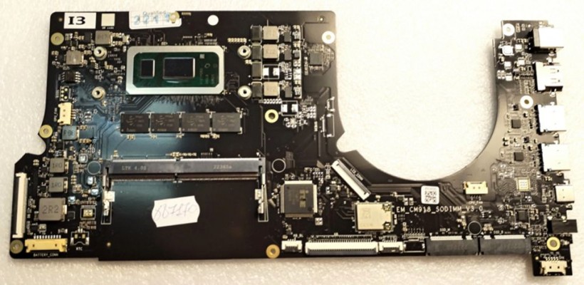 MB BAD - под восстановление Chuwi CoreBook X Pro (KBO410000141) EM_CM918_SODIMM_V3. 0, Intel SRGL0, ITE IT8987E 2127-BXS S18DVB, 4 чипа PP065-062E F 2230